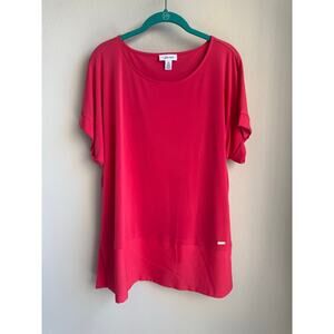 Coral Calvin Klein Tunic Top - Size Large